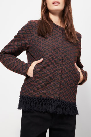 Chaqueta con flecos - Azul marino