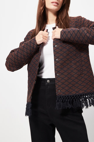 Chaqueta con flecos - Azul marino