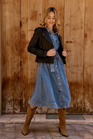 Chaqueta de piel de cordero Baobab - Negro