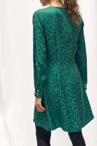 Vestido evasé - Verde esmeralda