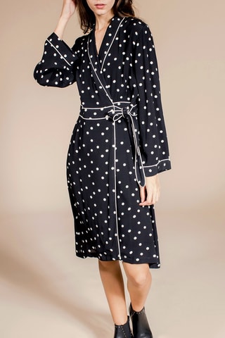 Vestido cruzado Roinita - Negro y crudo