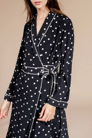 Vestido cruzado Roinita - Negro y crudo