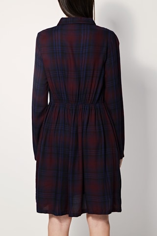 Vestido evasé Regua - Azul rey y burdeos