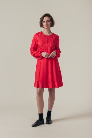 Vestido recto Riotte - Rojo