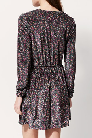 Vestido evasé Rimala - Negro y marrón