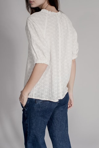 Blusa con bordado inglés Trada - Beige