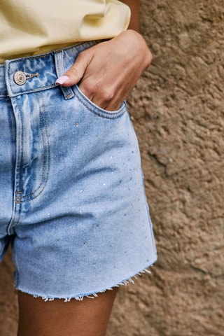 Short vaquero de tiro alto Ione - Celeste