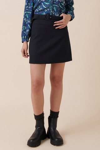 Minifalda de talle alto Jerring - Negro