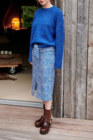 Falda midi - 
Azul