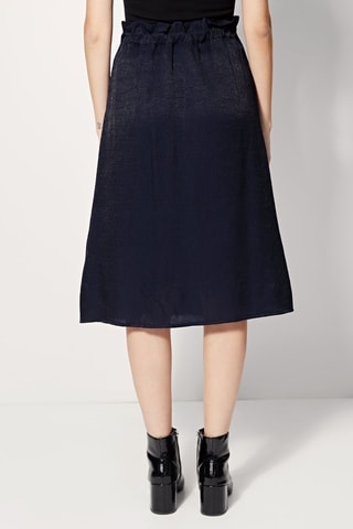 Falda midi de talle alto Jacoba - Azul marino