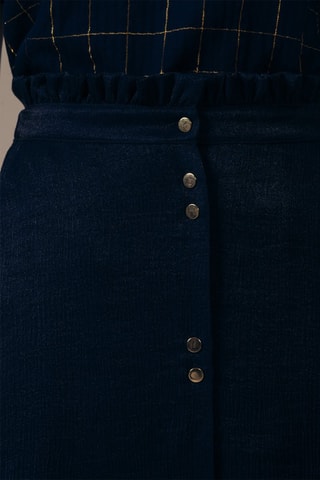 Falda midi de talle alto Jacoba - Azul marino