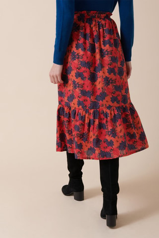 Falda midi de talle alto Jijina - Rojo