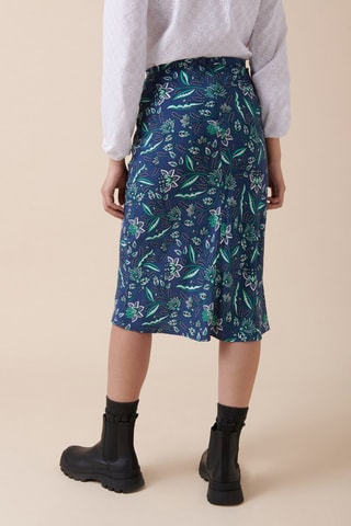 Falda midi de talle alto Junatica - Azul marino