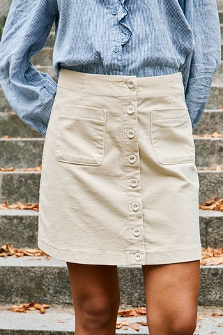 Minifalda de pana Jeanna - Beige