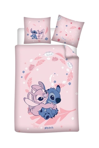 Juego de nórdico de algodón Stitch y Ángel Lilo y Stitch Disney - Rosa