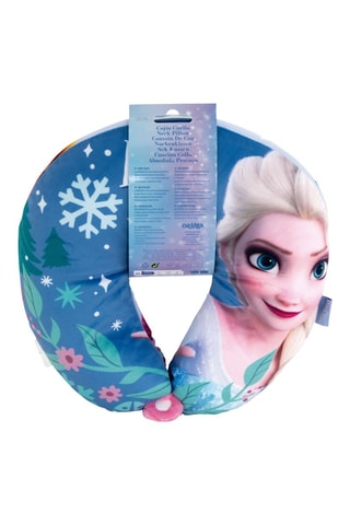 Oreiller de voyage réversible La Reine des neiges Disney - Bleu - 28 x 28 x 6 cm
