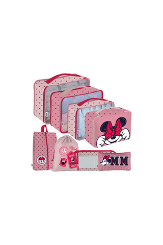 Kit de voyage Minnie Disney - 8 pièces - Rose et rouge
