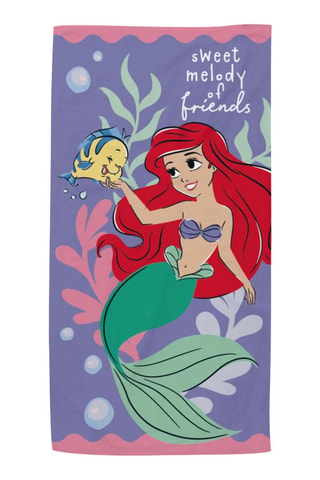 Toalla de playa Ariel y Flounder La Sirenita Disney - Violeta - 70 x 140 cm