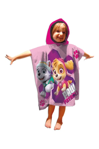 Poncho de plage à capuche Everest et Stella Pat’ Patrouille - Rose