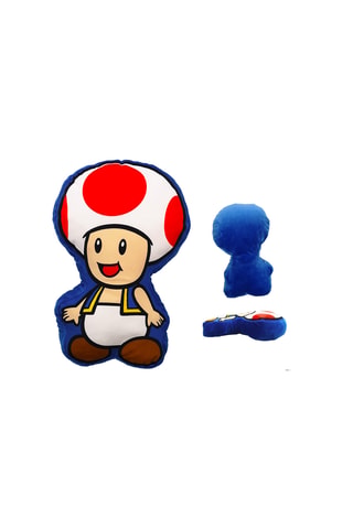 Coussin 3D en soie Toad Super Mario - Bleu roi - 40 x 40 cm