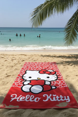 Toalla de playa Hello Kitty Sanrio - Rojo - 70 x 140 cm