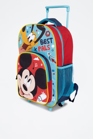 Sac à dos à roulettes Mickey et Pluto Disney - Bleu clair et noir