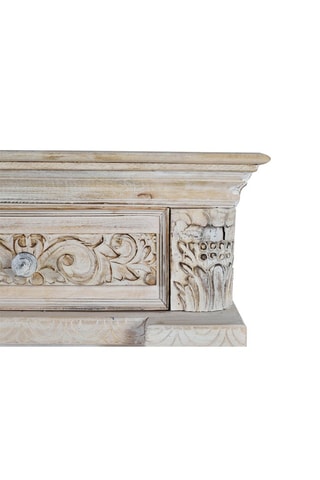 Buffet 2 portes - Naturel - En bois de manguier - 120 x 100 x 45 cm