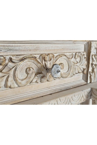 Buffet 2 portes - Naturel - En bois de manguier - 120 x 100 x 45 cm