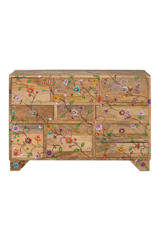 Commode 10 tiroirs - Naturel - En manguier - 80 x 55 x 33 cm