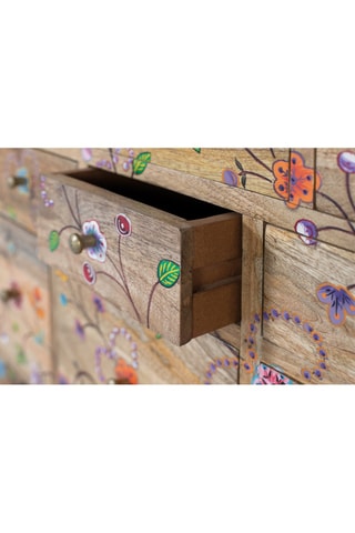 Commode 10 tiroirs - Naturel - En manguier - 80 x 55 x 33 cm