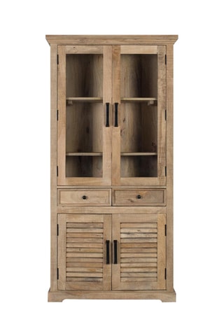 Vitrine 4 portes en manguier - 90 x 180 x 40 cm