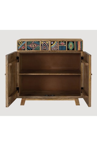Buffet 2 portes - Naturel - 80 x 80 x 35 cm