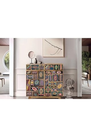 Buffet 2 portes - Naturel - 80 x 80 x 35 cm