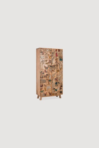 Armoire 2 portes en bois de manguier - Naturel - 90 x 170 x 48 cm