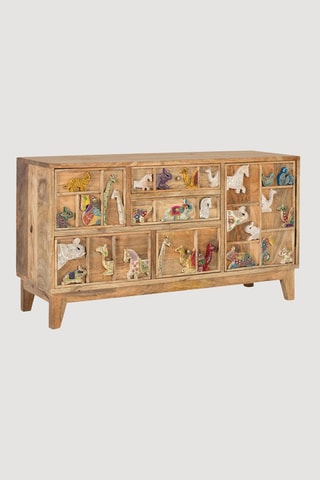 Buffet 1 porte en manguier - 100 x 55 x 32 cm