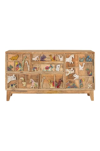 Buffet 1 porte en manguier - 100 x 55 x 32 cm