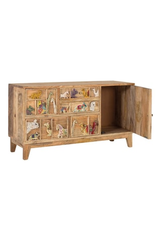 Buffet 1 porte en manguier - 100 x 55 x 32 cm