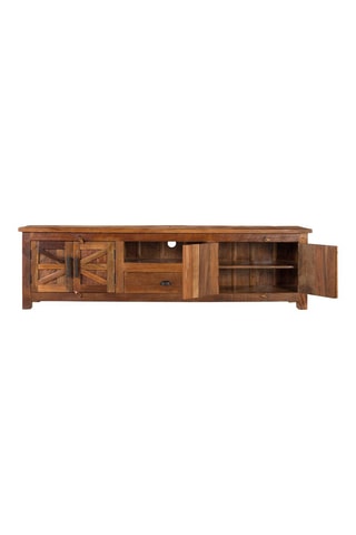 Meuble TV 4 portes en bois - 220 x 60 x 40 cm