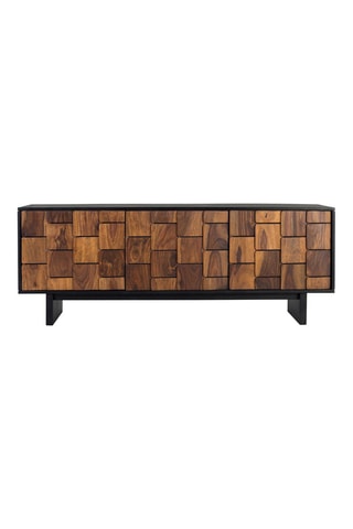 Meuble TV 3 portes en manguier et bois de sheesham - 160 x 61 x 40 cm