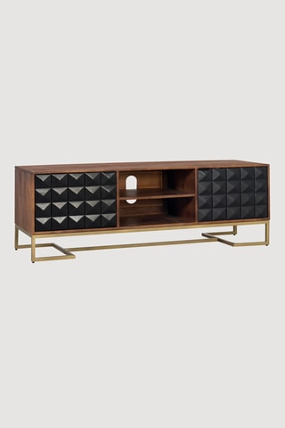 Meuble TV 2 portes en manguier - 50 x 150 x 40 cm