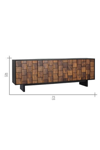 Buffet 4 portes en manguier et bois de sheesham - 212 x 75 x 40 cm