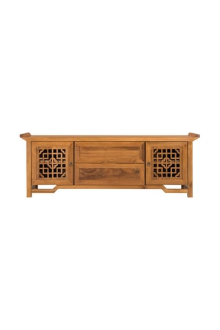 Meuble TV 2 portes en teck - 180 x 60 x 38 cm