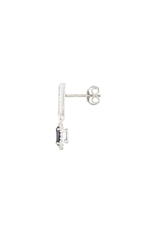 Boucles d'oreilles Courtoisie - Or blanc, diamants et saphirs