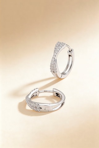 Créoles  Or blanc et diamants