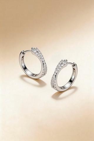 Créoles  Or blanc et diamants
