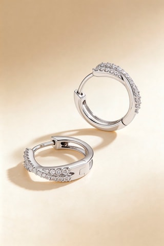 Créoles  Or blanc et diamants