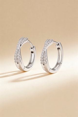 Créoles  Or blanc et diamants