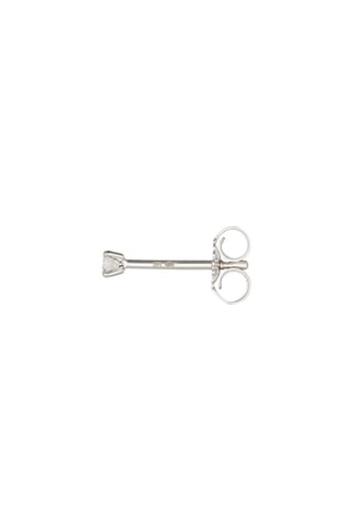 Puces Single diamond - Or blanc et diamants