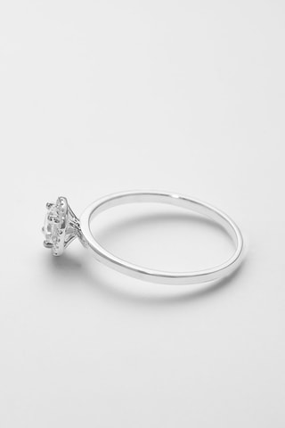 Bague Carré Topazien  -  Or blanc, diamants et topaze
