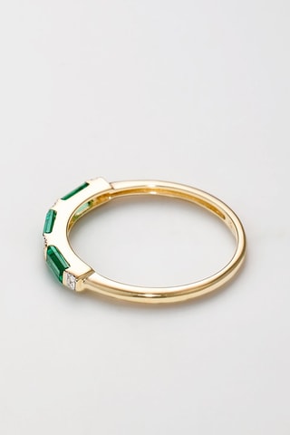 Bague Gaby - Or jaune, diamants et émeraudes